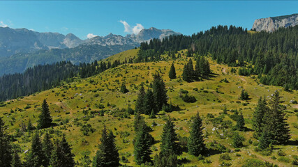 Naklejka premium Aerial view on mountains in park Durmitor
