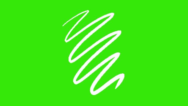Line wavy animation on green screen