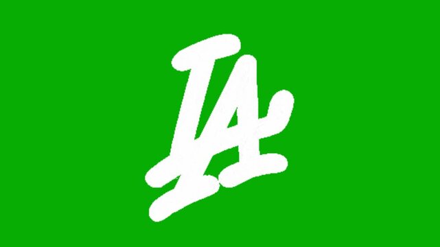 LA text animation on green screen