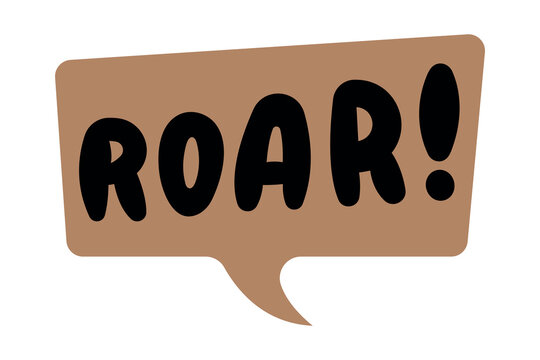 ROAR text. Roar Speech bubble logo.