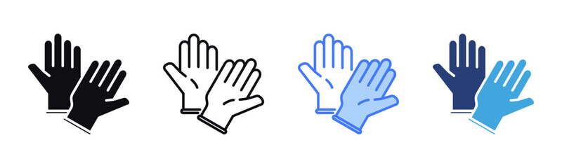 Medical Glove icon sheet multiple style collection