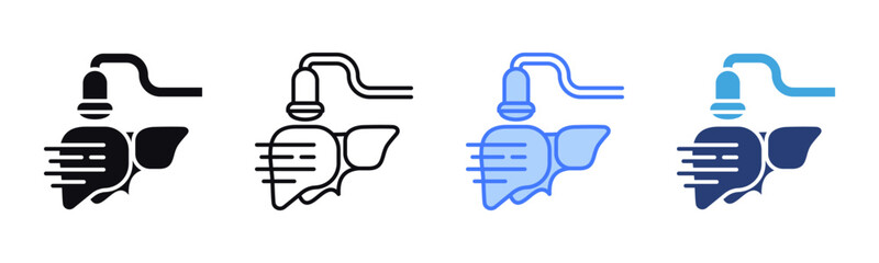 Fototapeta premium Fibroscan icon sheet multiple style collection