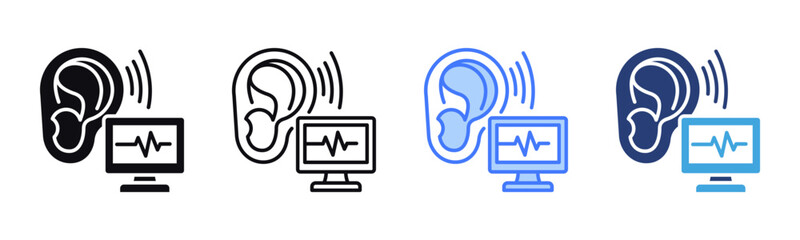 Audiogram icon sheet multiple style collection
