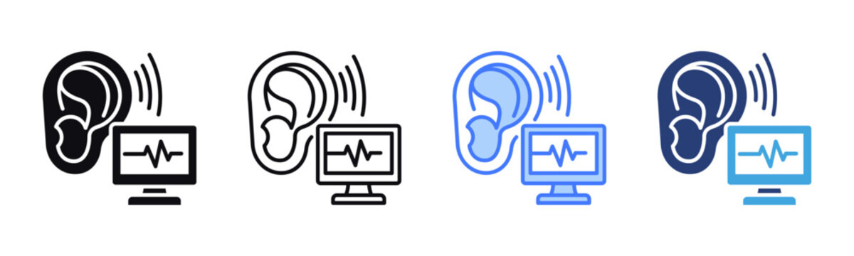 Audiogram icon sheet multiple style collection