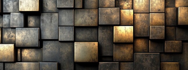 Metallic Cubes Pattern with Gradient Effect.