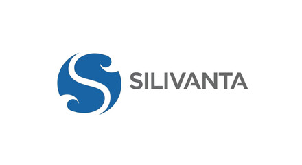 Blue Silivanta abstract letter S wave fluid logo design on isolated white background