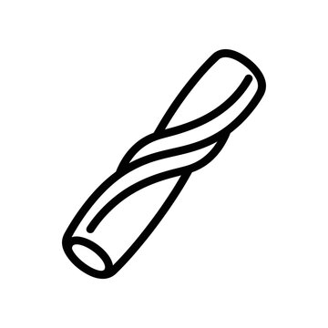 Twisted Licorice Stick Icon, Candy Sweet Treat, Playful Design, Isolated on White Background, Vector Art