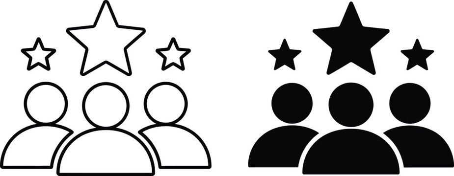 Rating and review icons for user feedback and ranking