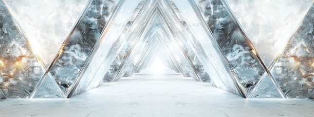 Futuristic Abstract Geometric Shapes with Light.