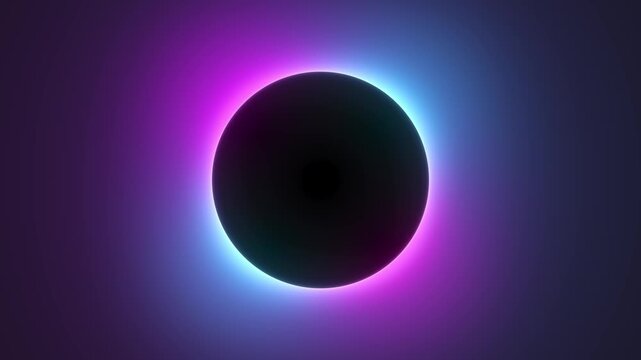 Solar eclipse cosmic event with vibrant purple pink glow in dark sky background