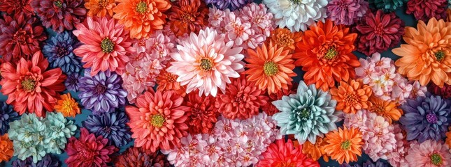 Vibrant Colorful Flowers Background Texture.