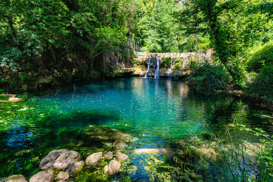 The beautiful Capelli di Venere waterfalls, located near the Cilento town of Casaletto Spartano, Campania, Italy.