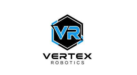Fototapeta premium Vertex Robotics Virtual Reality Logo Design.