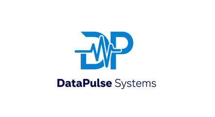 DataPulse Systems logo with stylized heartbeat and waveform design.