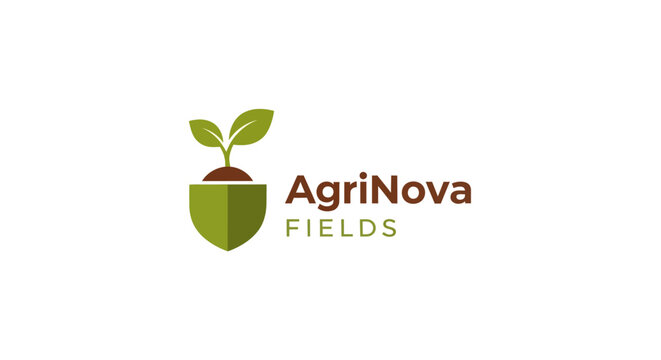 AgriNova Fields logo with green shield and growing plant.