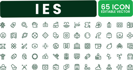 65 Minimalist Line Icons Set &ndash; Editable Vector Pack for UI, Web, and Graphic Design