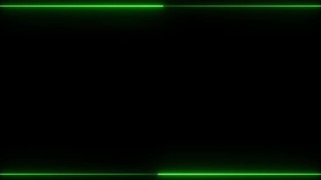 Black background with thin neon green horizontal lines at top and bottom, glowing futuristic frame, minimal tech aesthetic