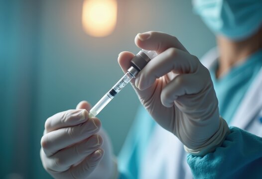 Focused Hands Preparing Syringe with Precise Vaccine Dose for Intricate Injection Procedure