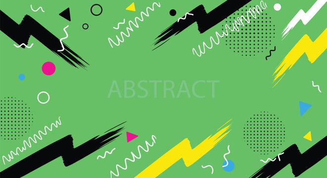 Energetic Abstract Background with Bold Colors and Memphis Elements pattern style