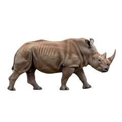 Obraz premium A pixelated image of a rhinoceros with a large horn on its nose. isolated on transparent background
