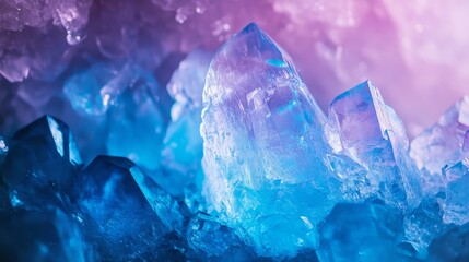 Fototapeta premium Vibrant blue and pink crystal formations in stunning close-up