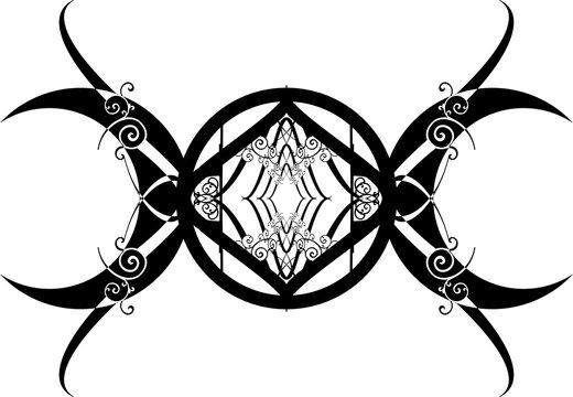 Black lilith symbol  tattoo art - moon, tattoo idea, design, art, logo, png, 300dpi..