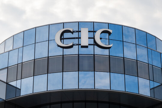 Sign of a CIC bank in Lille - France