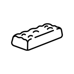 Simple Black and White Illustration of a Brick or Block with Studs on White Background © Anowara  Designs