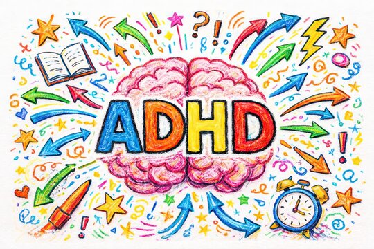adhd syndrome background. kids hyperactivity disorder banner
