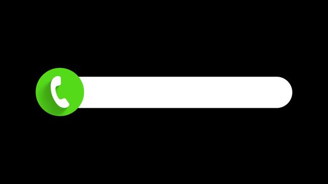 Call us icon lower third, Transparent background. 4K resolution