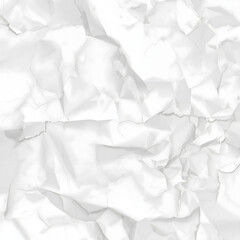 A crumpled white paper texture with many creases and folds
