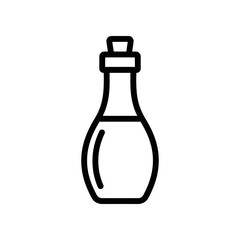 Simple Black and White Illustration of Soy Sauce Bottle on White Background