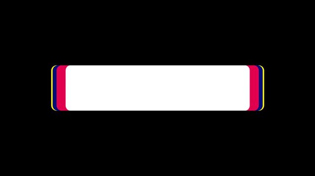 Animated lower third title banner with rounded rectangle and color accents broadcast lower third graphic animation with blank text area and minimal style