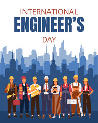 Światowy dzień inżyniera - grafika wektorowa, projekt © polanski.portfolio