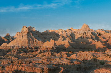 South Dakota Badlands Under Nearly Cloudless Sky