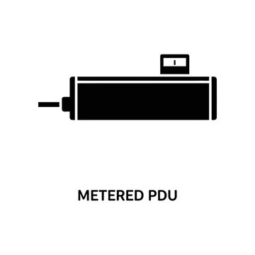Metered PDU Device Illustration on White Background