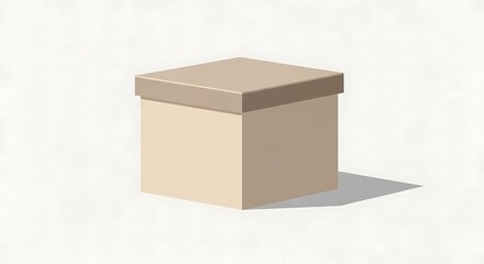 Brown cardboard gift box isolated.