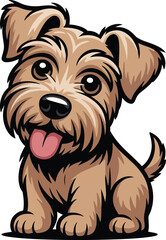 Cute cartoon a illustrator vector Terrier