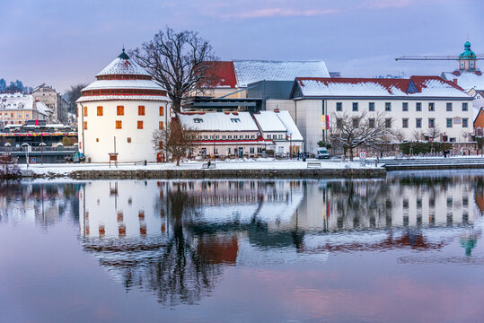 Lent is covered in snow, the old part of Maribor, Slovenia.