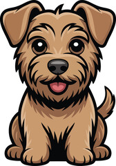 Cute cartoon a illustrator vector Terrier