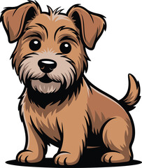 Cute cartoon a illustrator vector Terrier