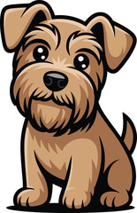 Cute cartoon a illustrator vector Terrier