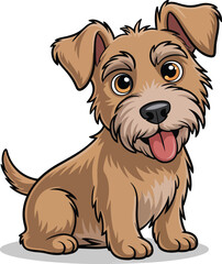 Cute cartoon a illustrator vector Terrier