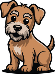 Cute cartoon a illustrator vector Terrier