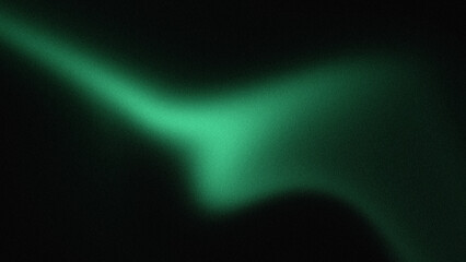 Fototapeta premium Green abstract grainy gradient background with blurred light wavy shapes.