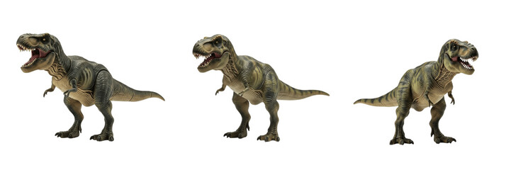 Fototapeta premium Set of Tyrannosaurus Rex Dinosaur Characters Transparent Background PNG