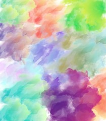 Colorful abstract watercolor background with vibrant paint splashes, artistic rainbow texture for digital wallpaper and design.