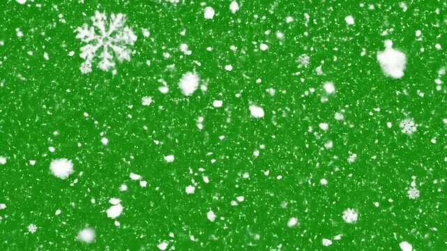 Falling Snowflakes Overlay on Green Screen - Magical Winter Wonderland VFX