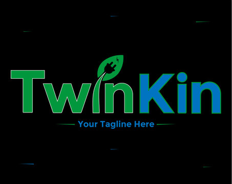Twin kin logo design brand kit logo new look design. creative design colourful logo .
