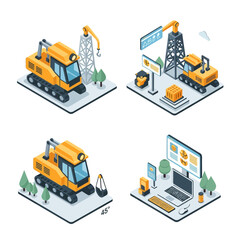 Fototapeta premium Industrial machinery connected to digital interfaces and data analytics.